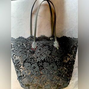 Black Lace My Sunny Laundry Tote